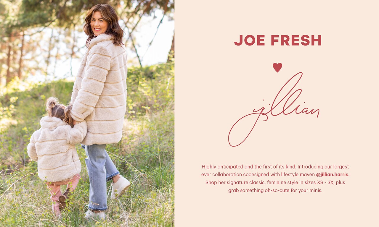 Highly anticipated and the first of its kind. Introducing our largest ever collaboration codesigned with lifestyle maven @jillian.harris. Shop her signature classic, feminine style in sizes XS - 3X, plus grab something oh-so-cute for your minis.