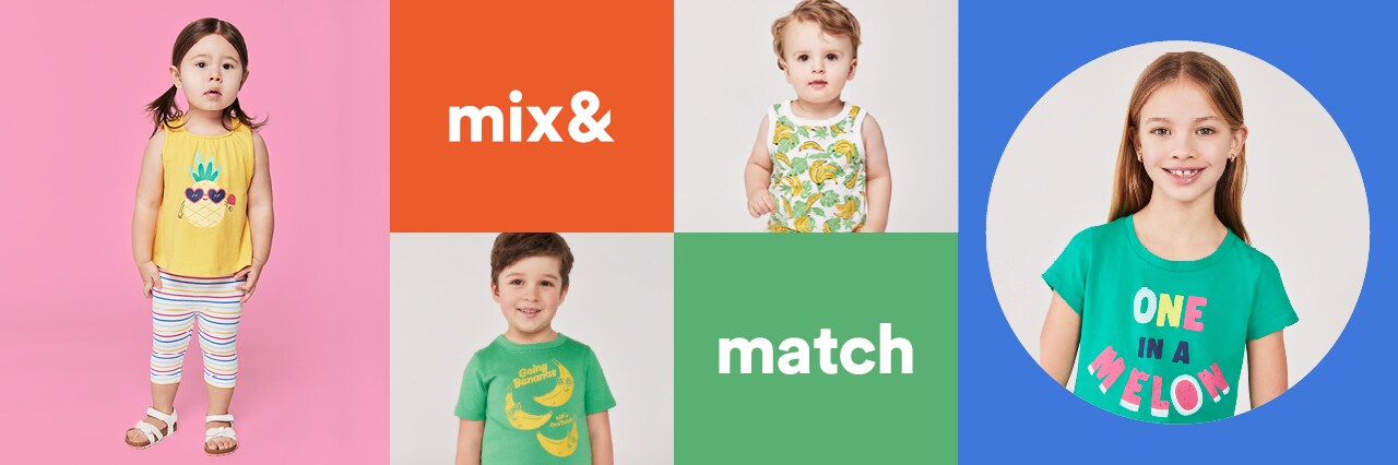Children's mix and match styles.