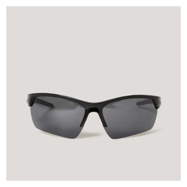 Semi-Rimless Sport Blade Sunglasses - Black