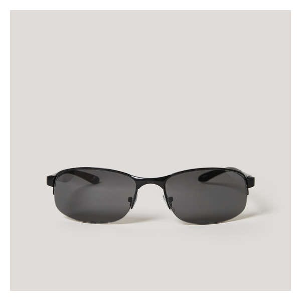 Wrap Sport Semi-Rimless Sunglasses - Black