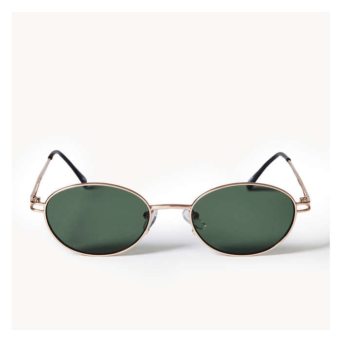 Aux Femmes Lunettes de soleil ovales en métal