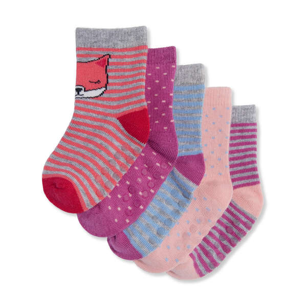 Baby Girls' 5 Pack Socks - Grey