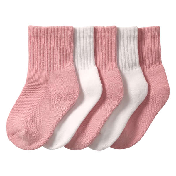 Baby 5 Pack Crew Socks - Pink