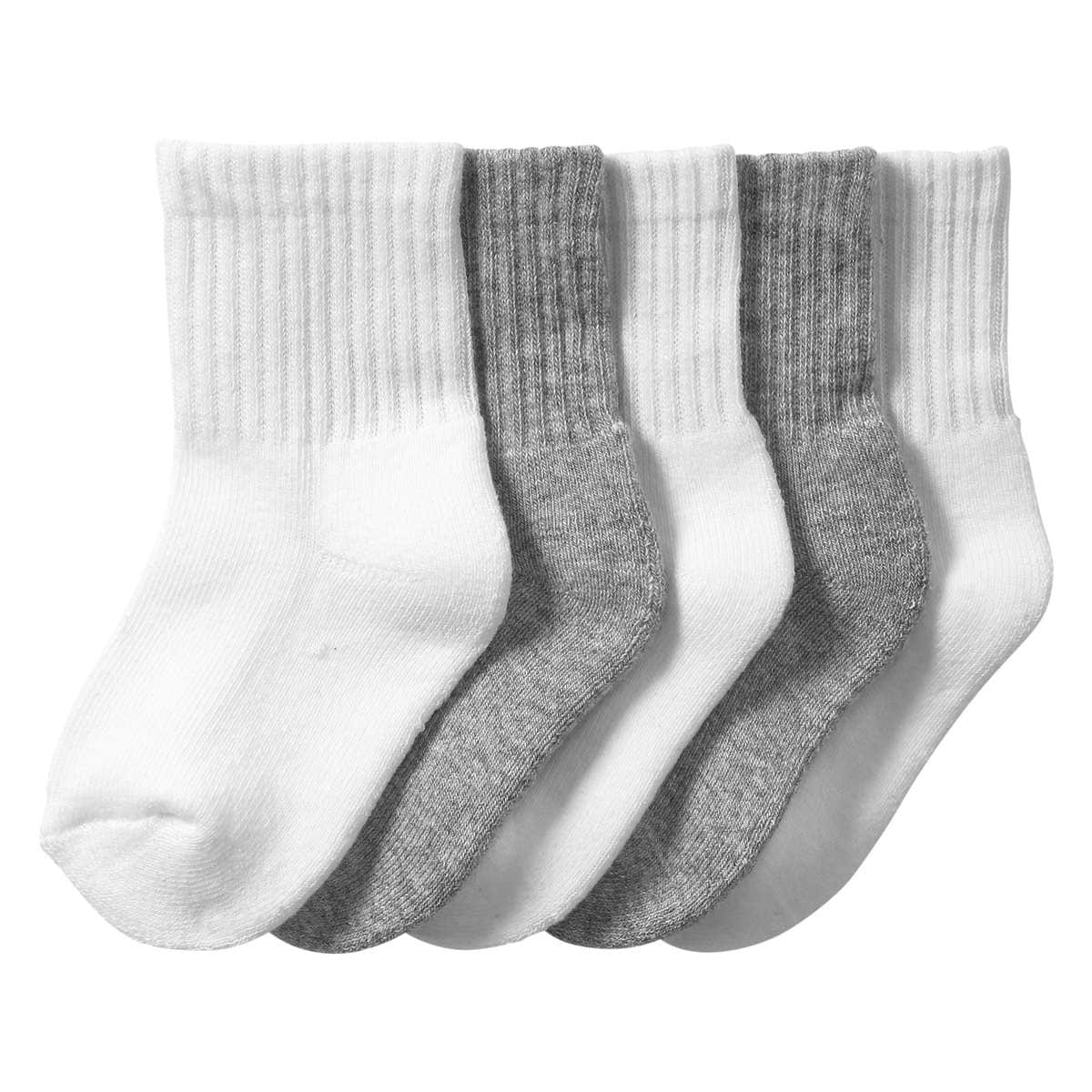 Baby 5 Pack Crew Socks in White from Joe Fresh