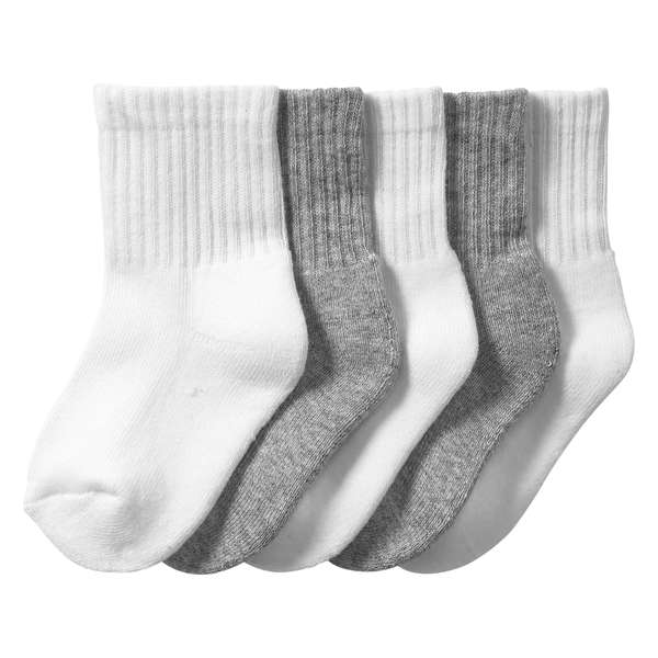 Baby 5 Pack Crew Socks - White