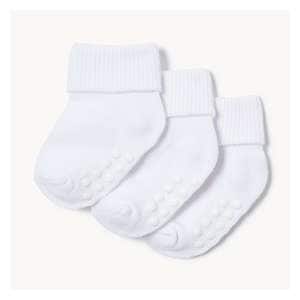 Baby 3-Pack Cuff Socks - White