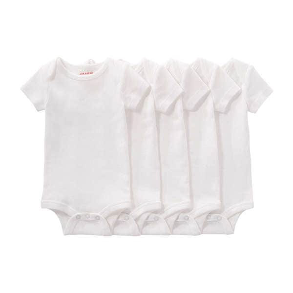 Baby Newborn 5 Pack Bodysuits - White