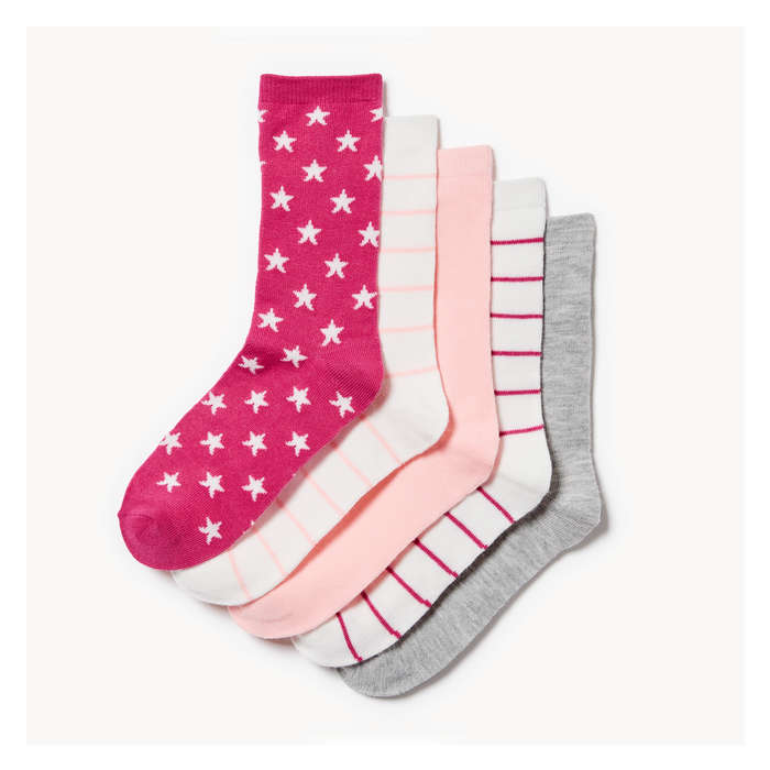 Kid Girls' 5-Pack Crew Socks
