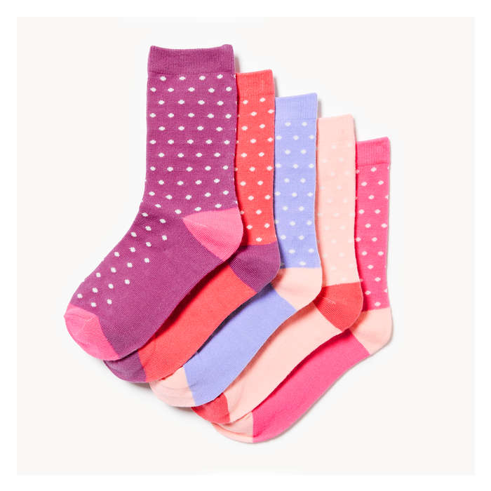 Kid Girls' 5-Pack Crew Socks