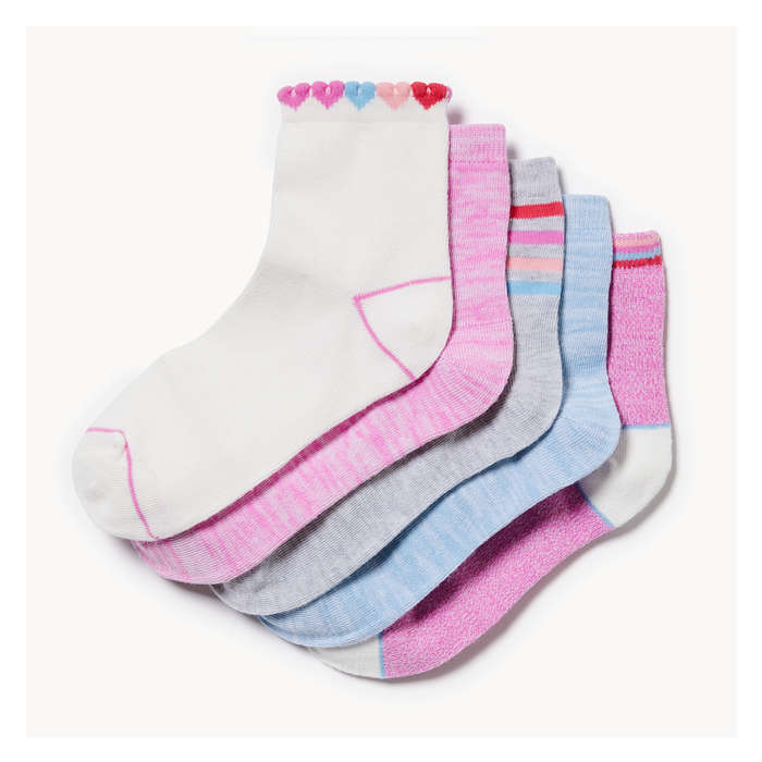 Kid Girls' 5-Pack Quarter-Crew Socks