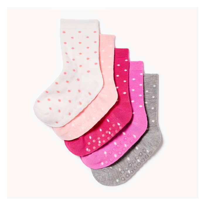 Toddler Girls' 5-Pack Crew Socks