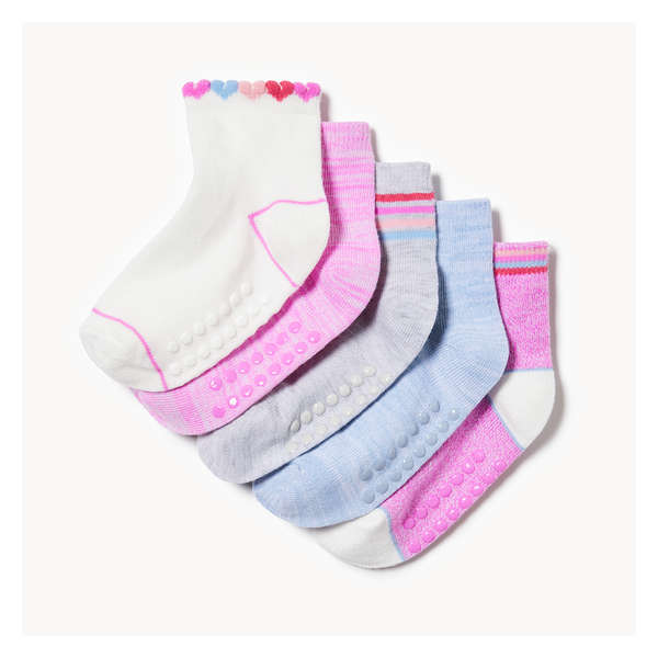 Toddler Girls' 5-Pack Quarter-Crew Socks - Multi