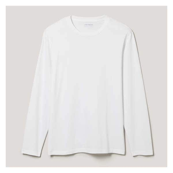 Men's Essential Long Sleeve Tee in White from Joe Fresh