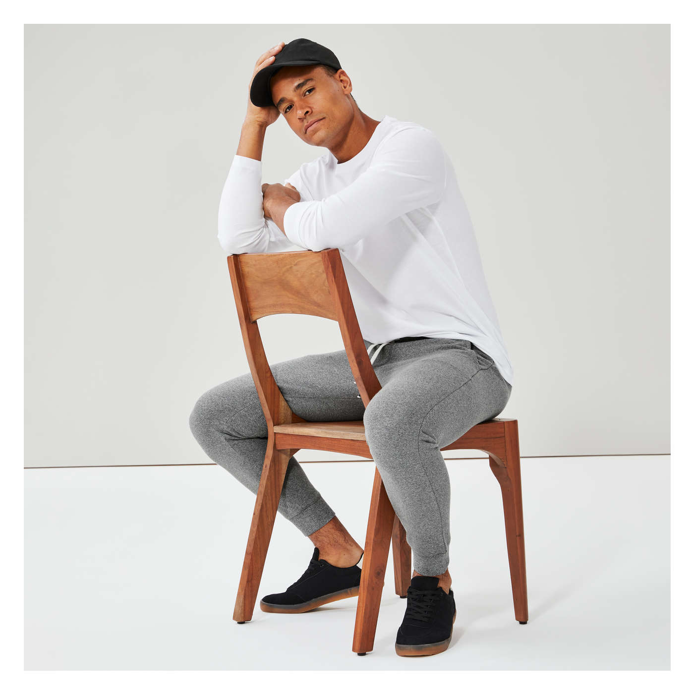 Men's Terry Active Jogger in Charcoal Mix from Joe Fresh