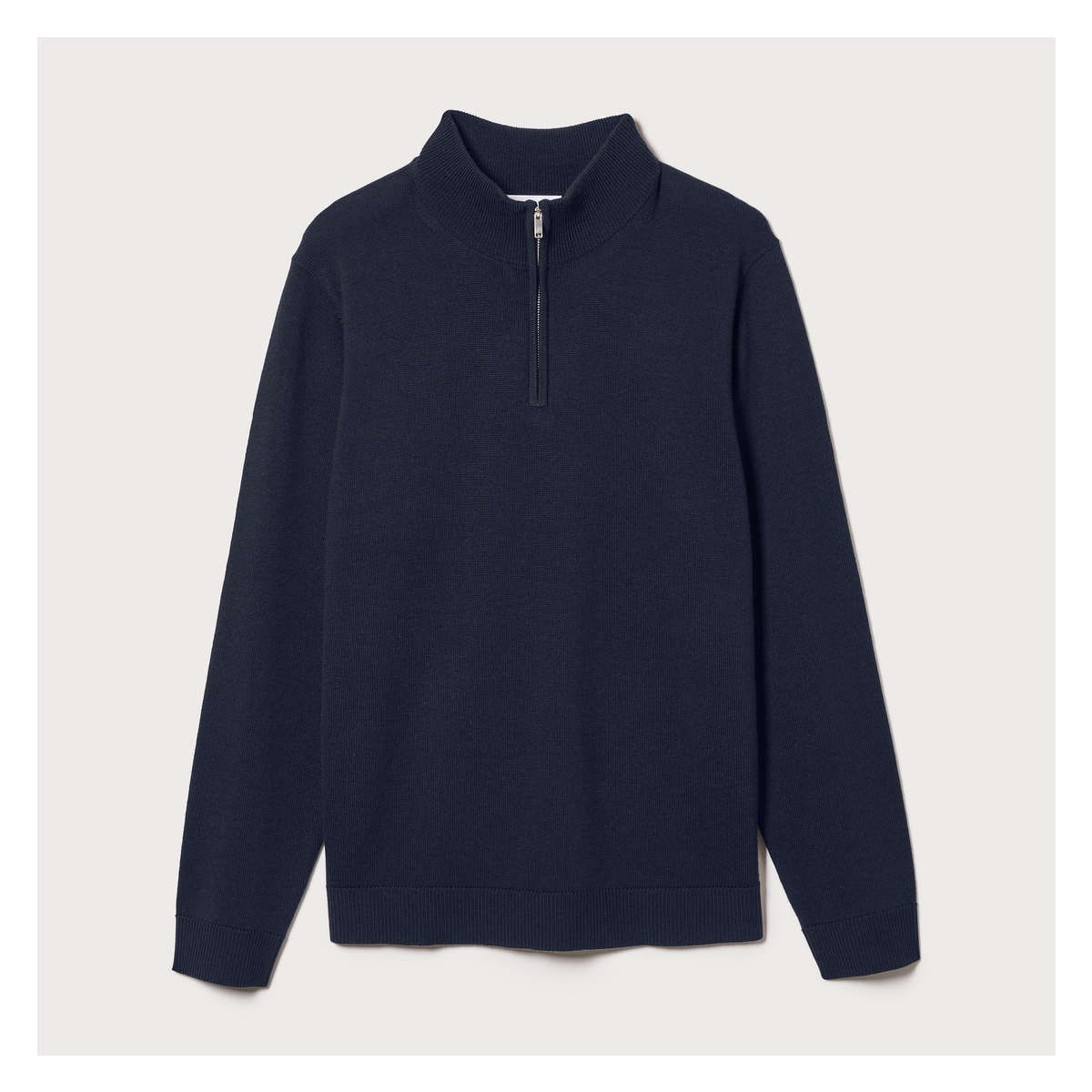 Men's Premium Quarter-Zip Merino Sweater in Dark Navy from Joe Fresh