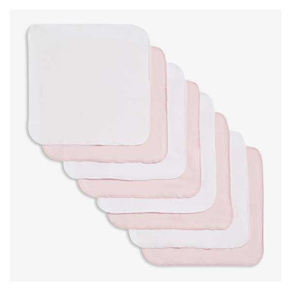 Newborn 8 Pack Washcloth - Light Pink