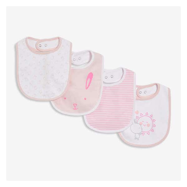 Newborn 4 Pack Organic Cotton Bib - Light Pink