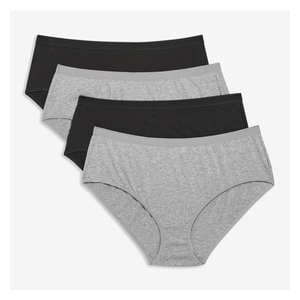 Women+ 4 Pack Brief - Black