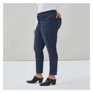 Women+ Dark Wash Classic Slim Fit Jean - Dark Blue