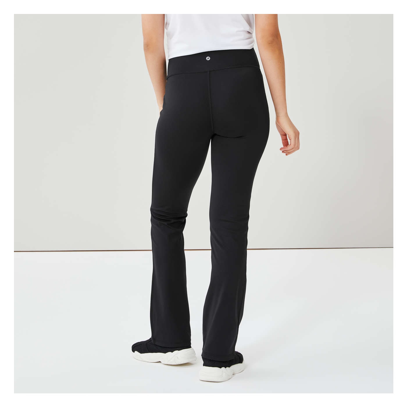 Women's Black Solid Polyester Yoga Pants