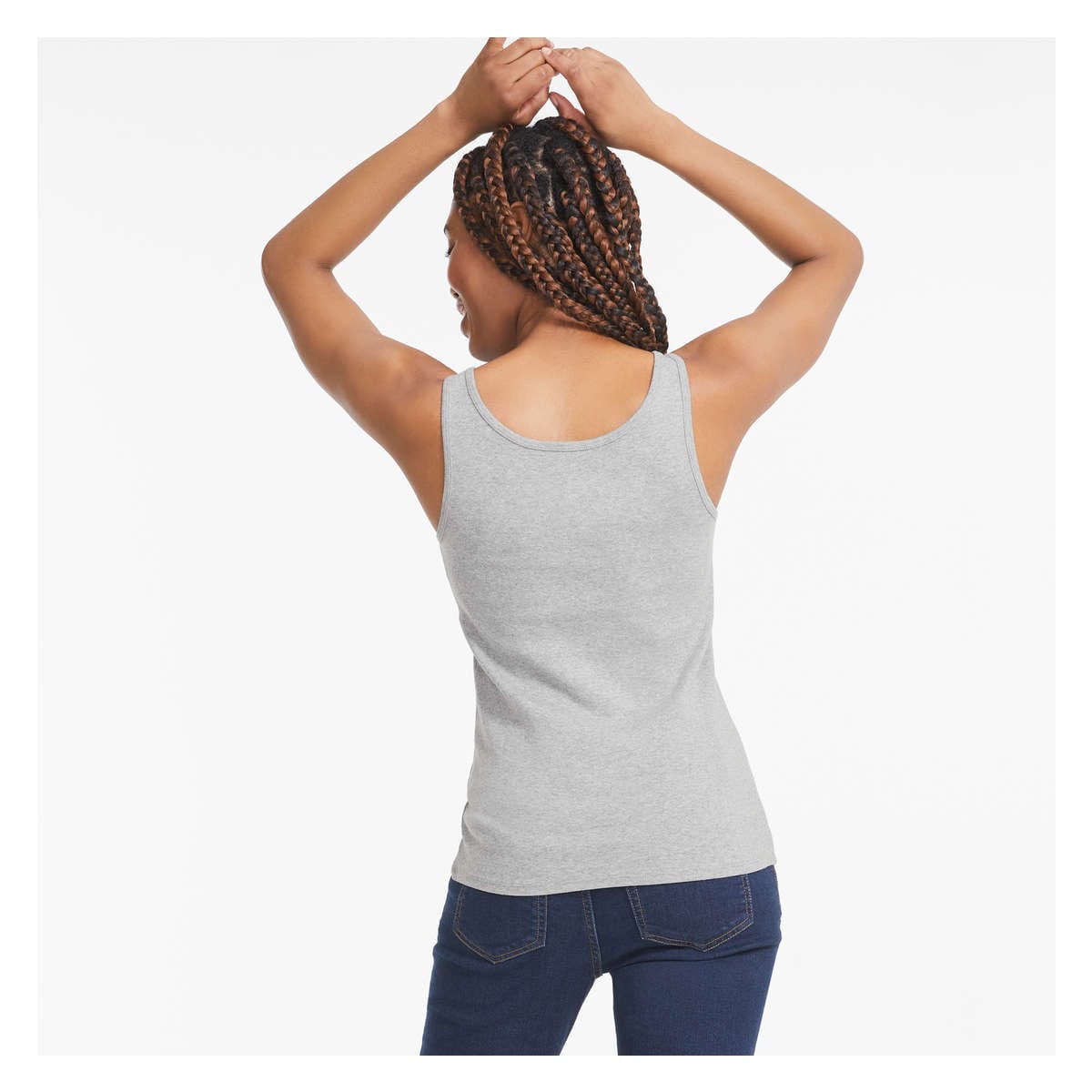 Shop Sophie Organic Cotton Ribbed Tank in Blue