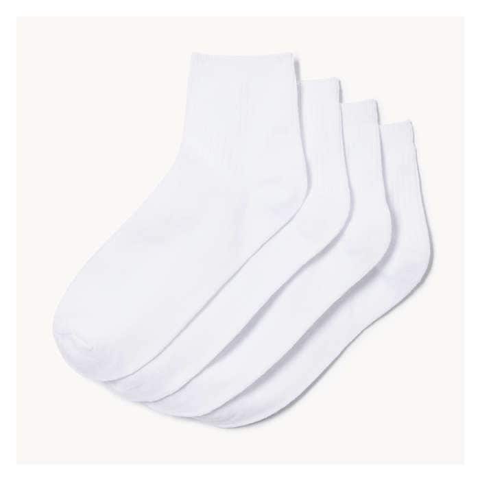 Women's 4-Pack Quarter-Crew Socks - White