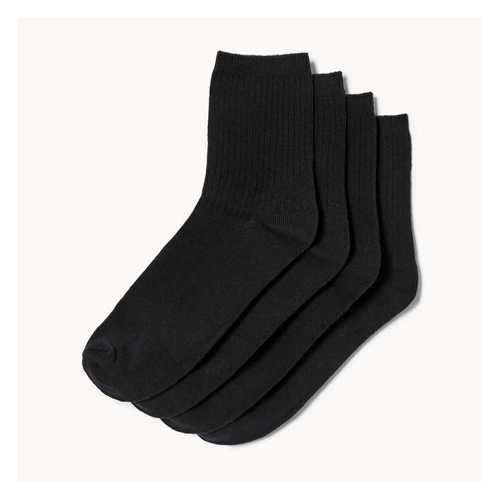 Women's 4-Pack Crew Socks - Black