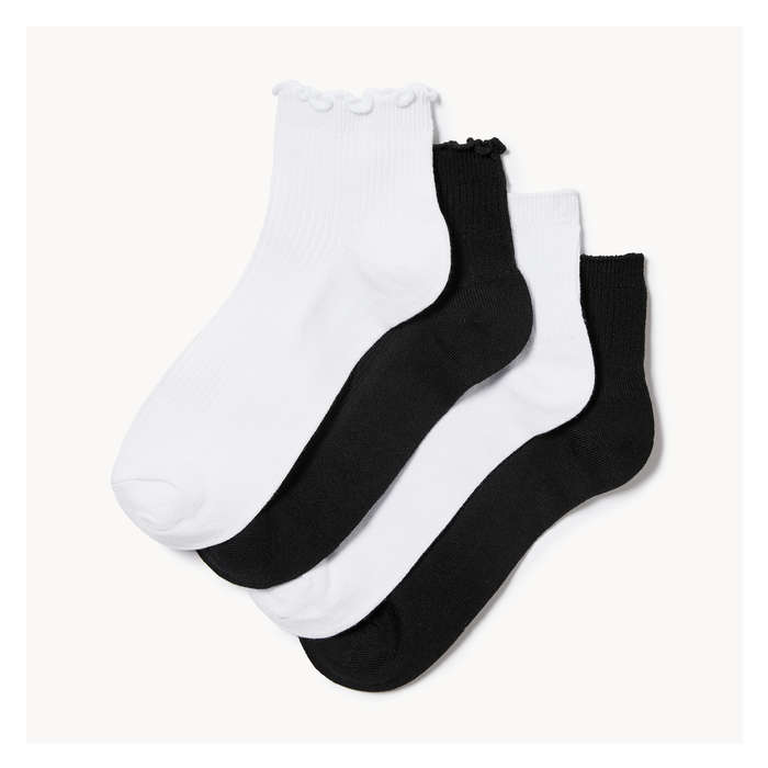 Women's 4-Pack Lettuce Edge Anklets - Multi