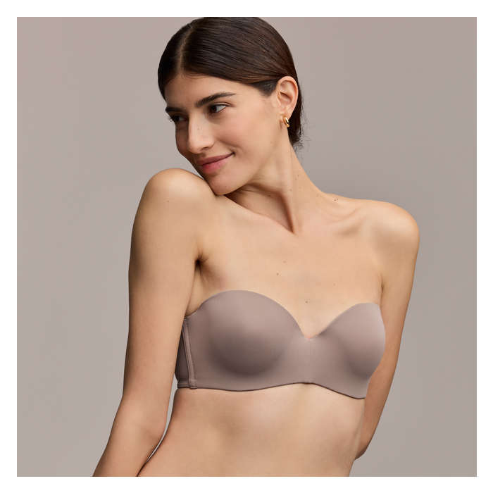 Women's Padded Strapless Bra - Stone