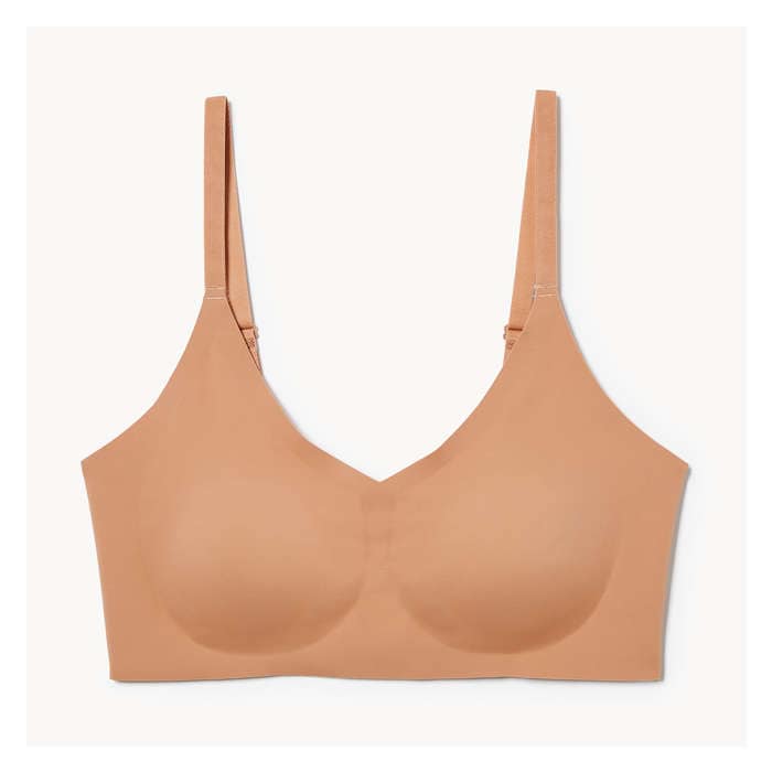 Women's No Show V-Neck Bralette - Clay