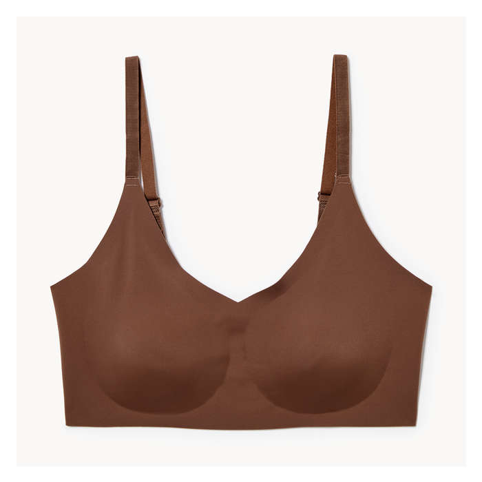 Women's No Show V-Neck Bralette - Umber