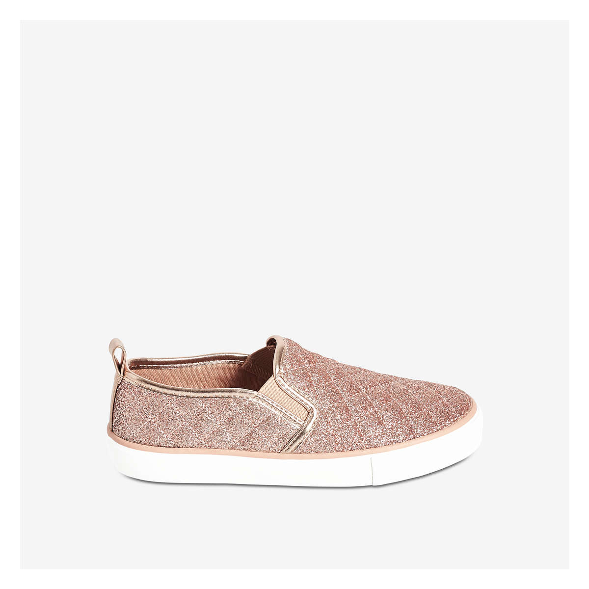 pink quilted slip on shoes