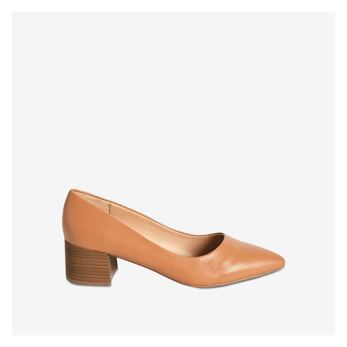 beige leather pumps