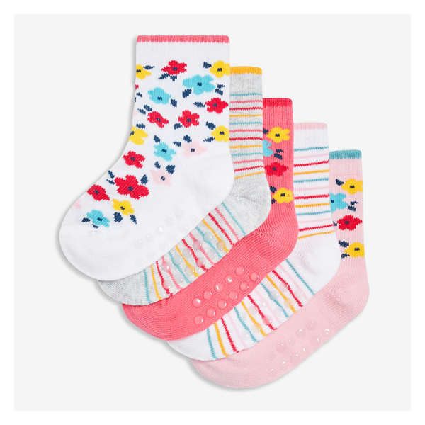Baby Girls’ 5 Pack Crew Socks - Light Pink