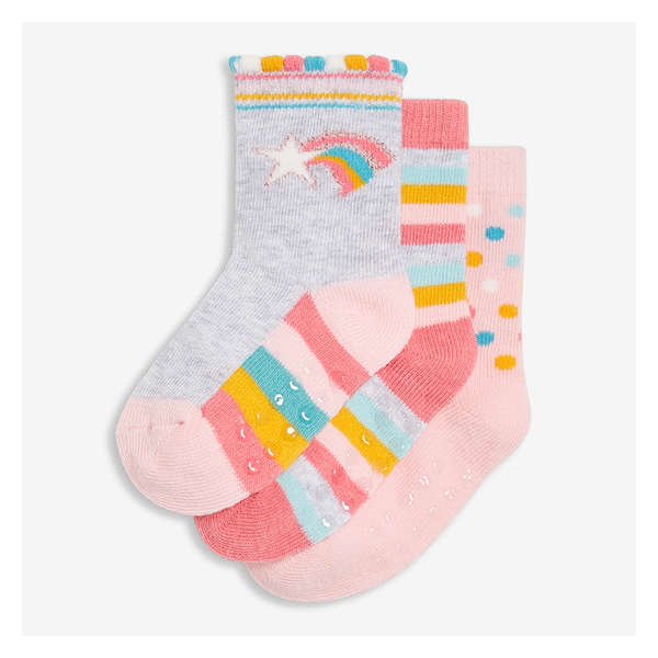Baby Girls’ 3 Pack Crew Socks - Light Grey
