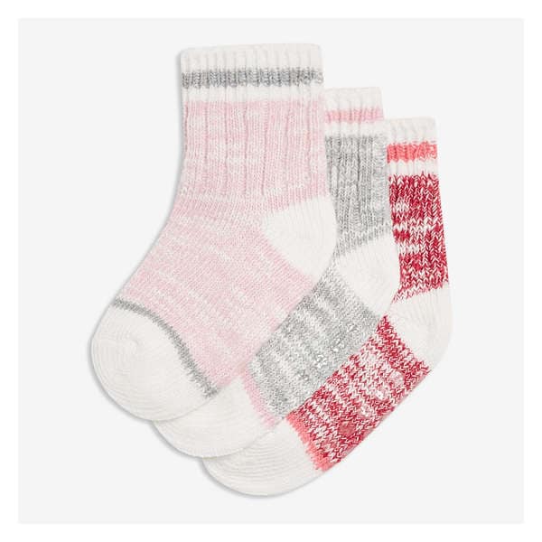 Baby Girls’ 3 Pack Crew Socks - Light Pink