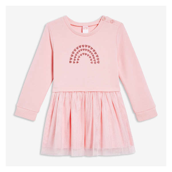 Baby Girls’ Fleece & Tulle Dress - Light Pink