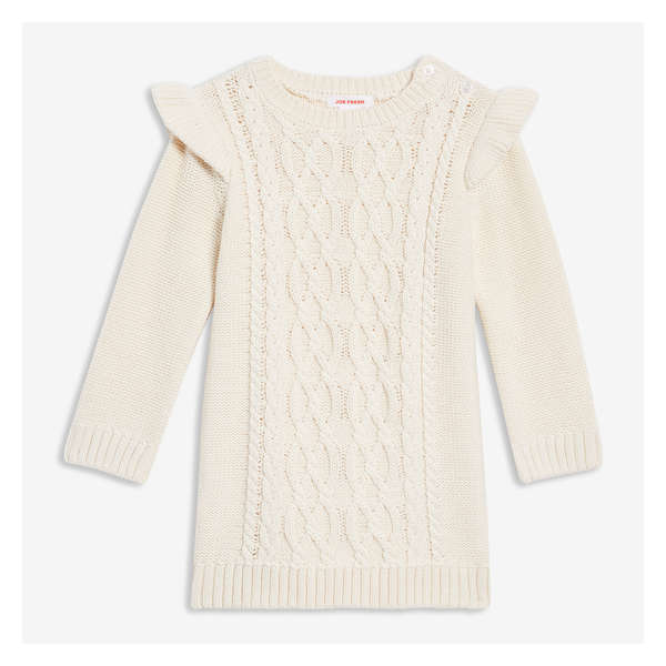 Baby Girls’ Cable Knit Dress - Ecru
