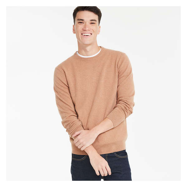 Men's Crew Neck Sweater - Camel