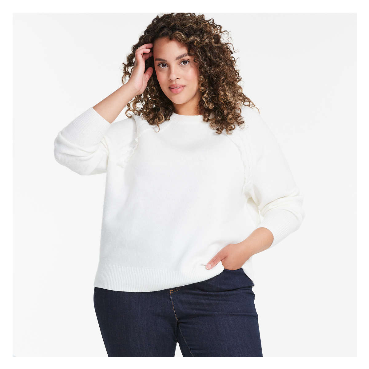 sweater with fringe trim