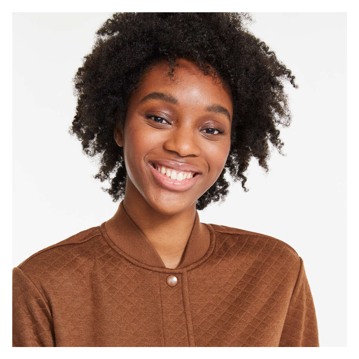 Quilted Knit Bomber Jacket in Dark Sand 