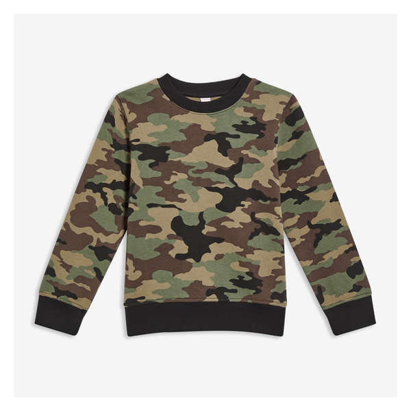 Kid Boys' Camo Fleece Sweatshirt - Olive