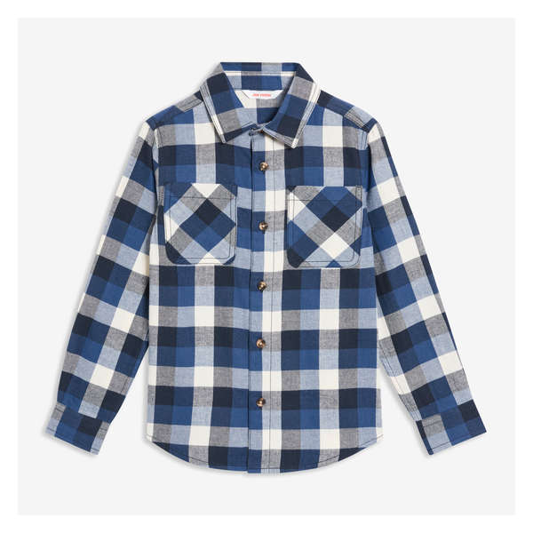 Kid Boys' Plaid Flannel Shirt - Blue