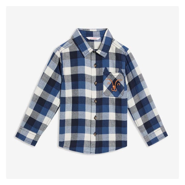 Toddler Boys' Plaid Flannel Shirt - Blue