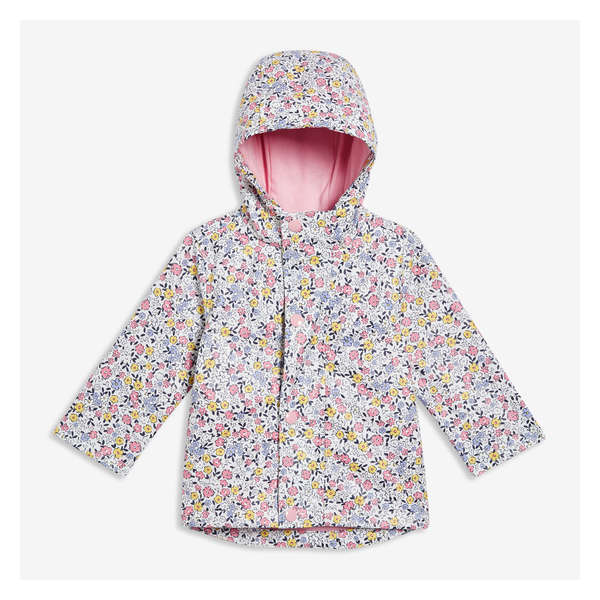 Baby Girls' Printed Raincoat - White