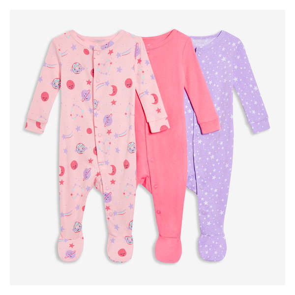 Baby Girls' 3 Pack Footed Sleeper - Pink