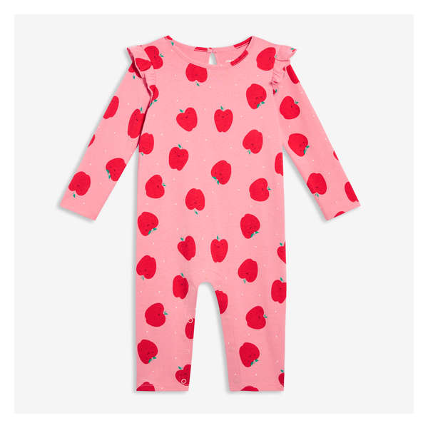 Baby Girls' Printed Ruffle Romper - Pink