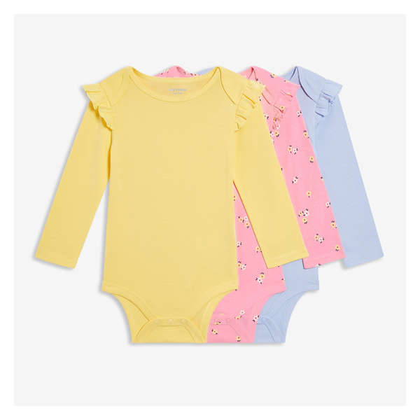 Baby Girls' 3 Pack Ruffle Bodysuit - Pink