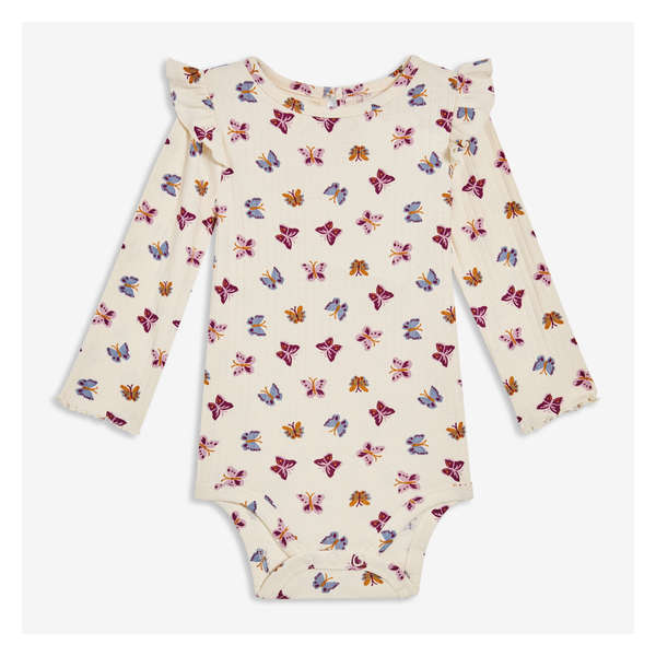 Baby Girls' Ruffle Trim Bodysuit - Linen