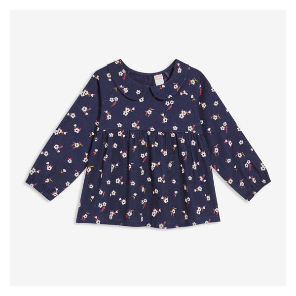 Baby Girls' Flannel Shirt - Dark Navy